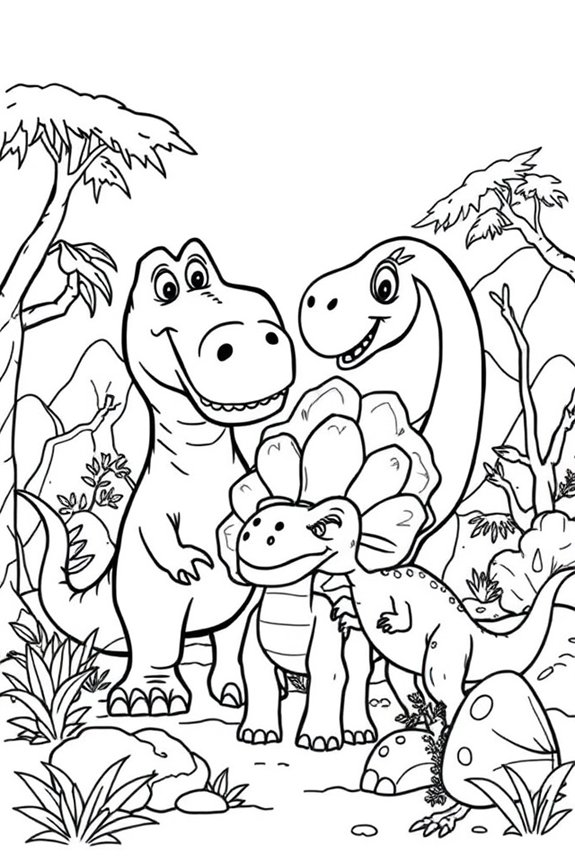 Dinosaur Family Coloring Sheet