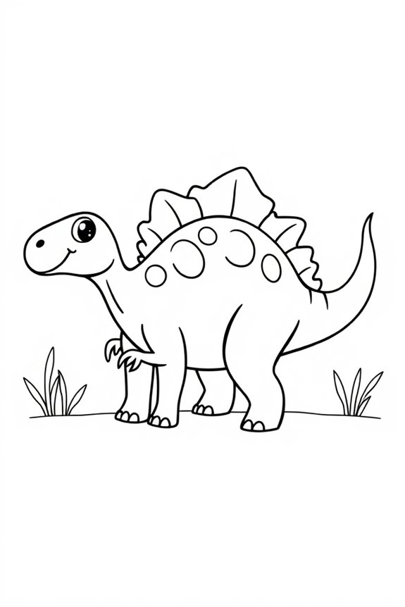 Simple Stegosaurus Coloring Sheet