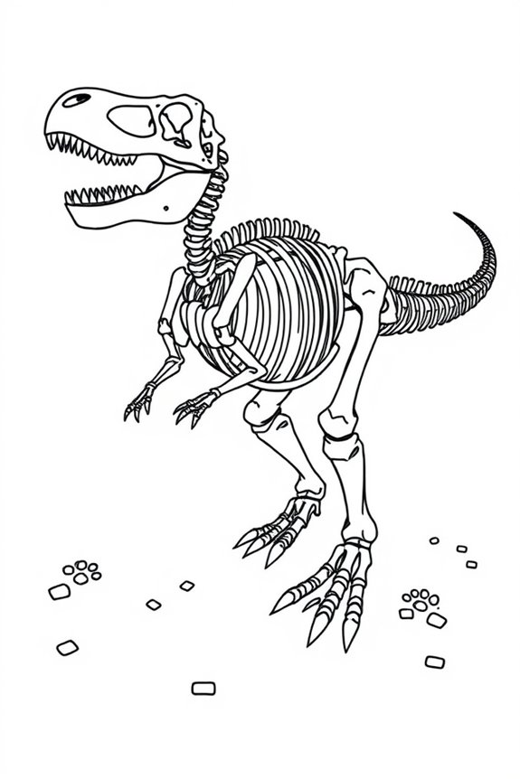 Fossil Dinosaur Coloring Sheet