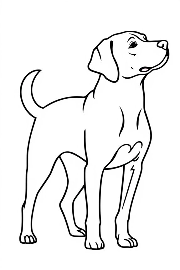 Gentle Dog Silhouette Coloring Sheet