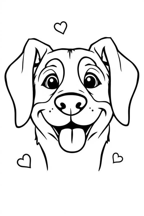Happy Hound Face Coloring Sheet