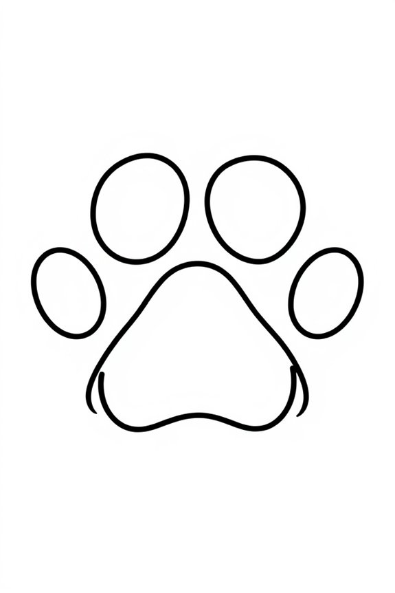 Simple Dog Paw Print Coloring Sheet