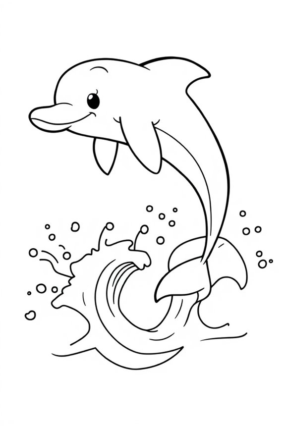 Jumping Dolphin Coloring Sheet