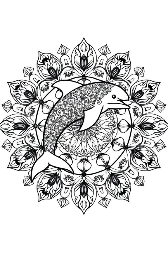 Dolphin Mandala Coloring Sheet