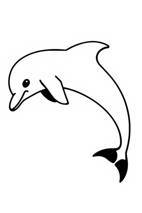 Simple Dolphin Silhouette Coloring Sheet