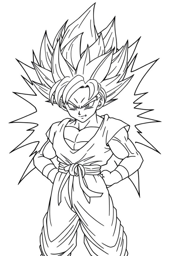 Super Saiyan Aura Coloring Sheet