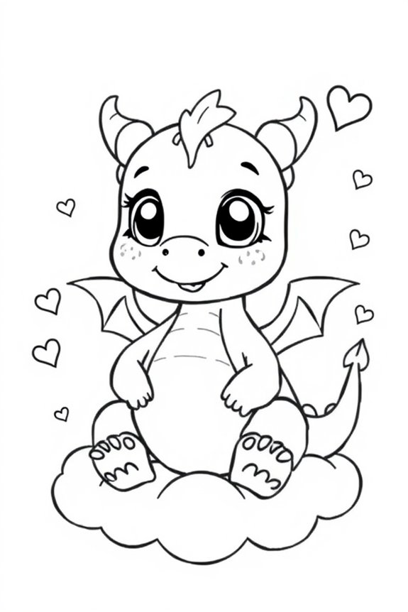 Cute Baby Dragon Coloring Sheet