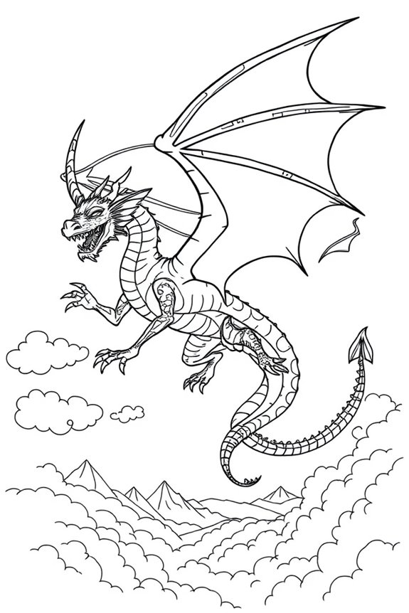 Flying Dragon Coloring Sheet