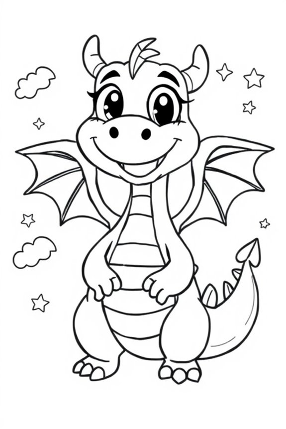 Cartoon Dragon Coloring Sheet