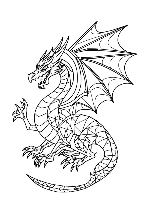 Geometric Dragon Coloring Sheet