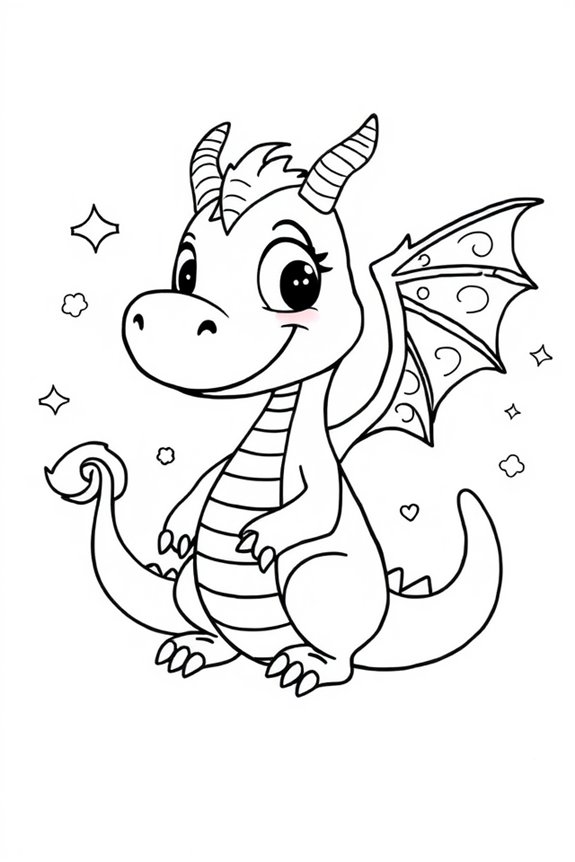 Doodle Dragon Coloring Sheet