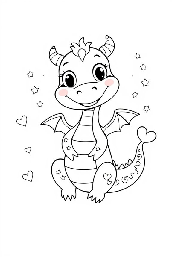 Whimsical Dragon Coloring Sheet
