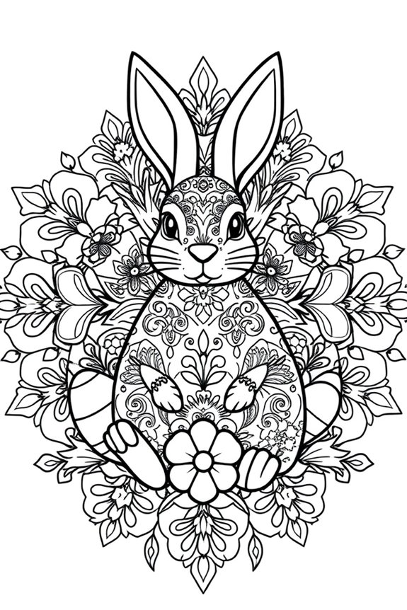 Easter Bunny Mandala Coloring Sheet