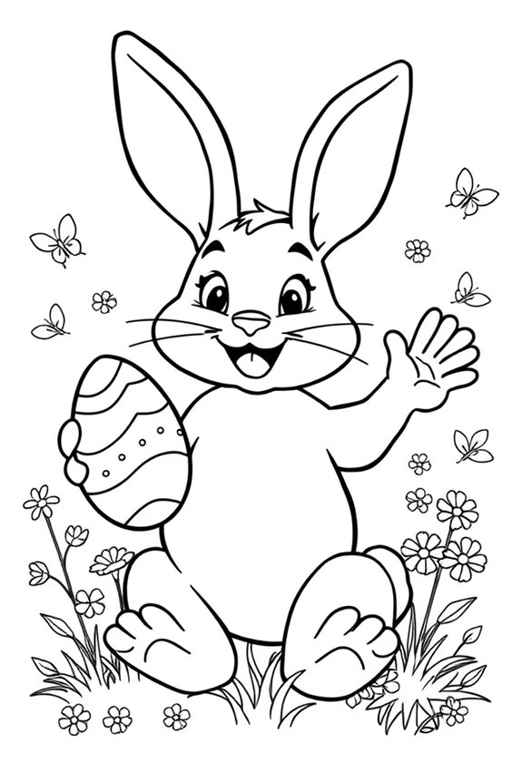 Happy Easter Bunny Coloring Sheet