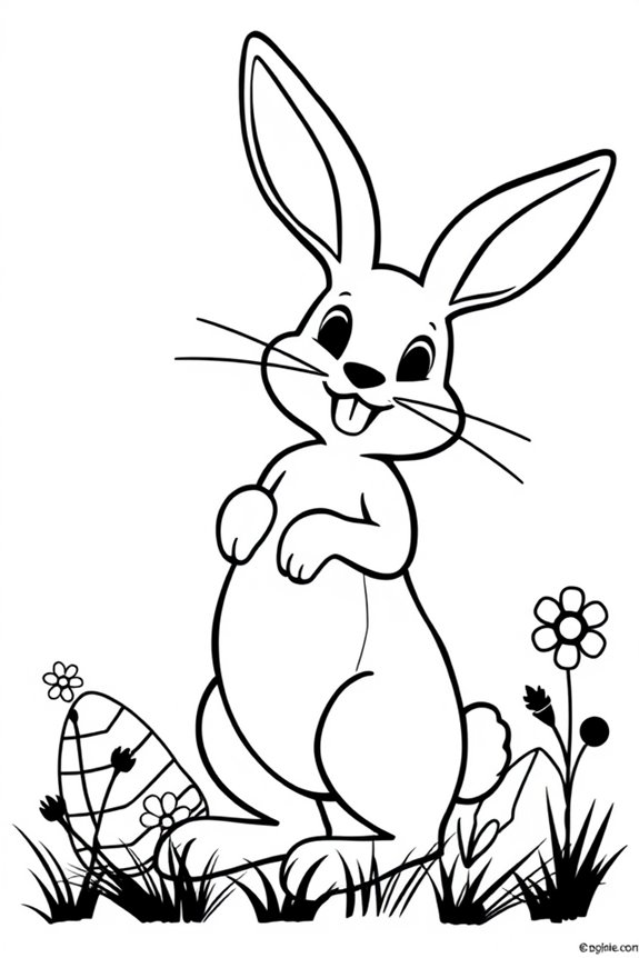 Easter Bunny Silhouette Coloring Sheet