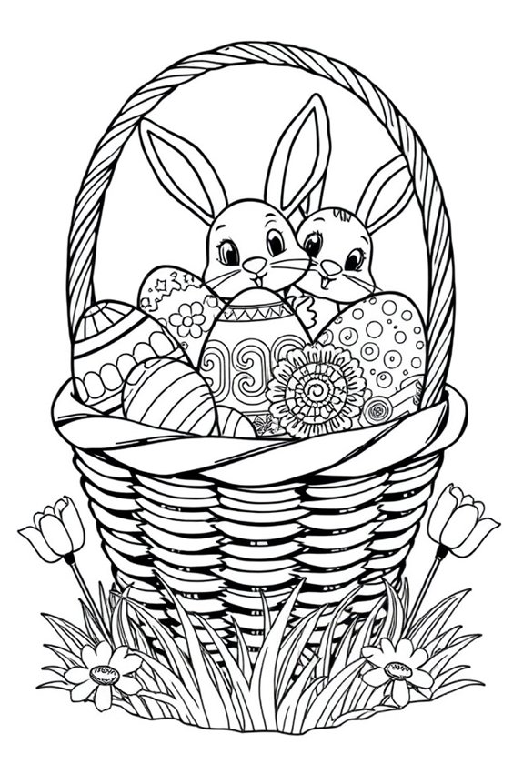 Easter Basket Coloring Sheet