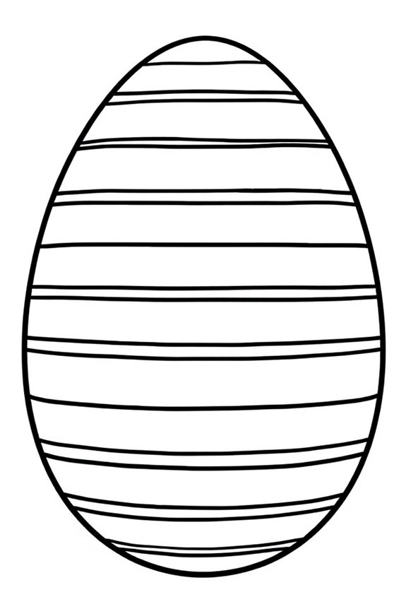 Simple Stripes Easter Egg Coloring Sheet