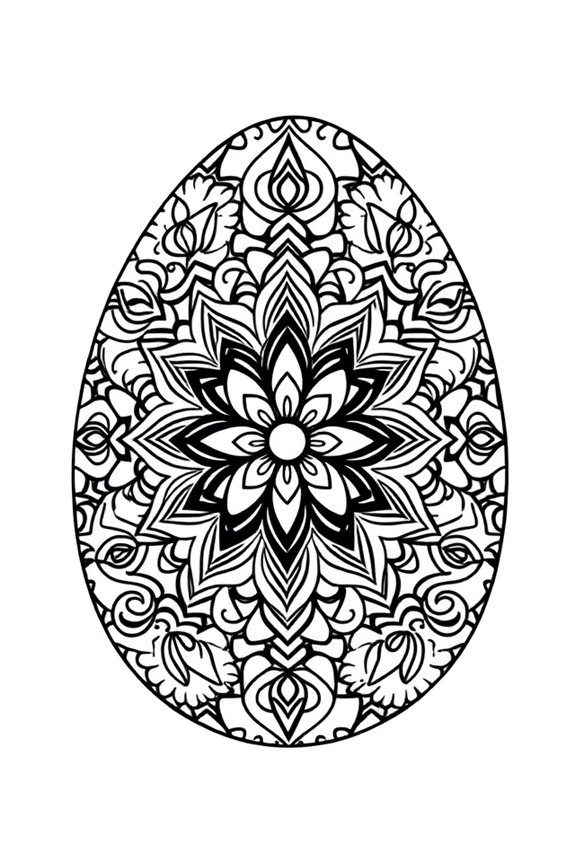 Mandala Inspired Easter Egg Coloring Sheet