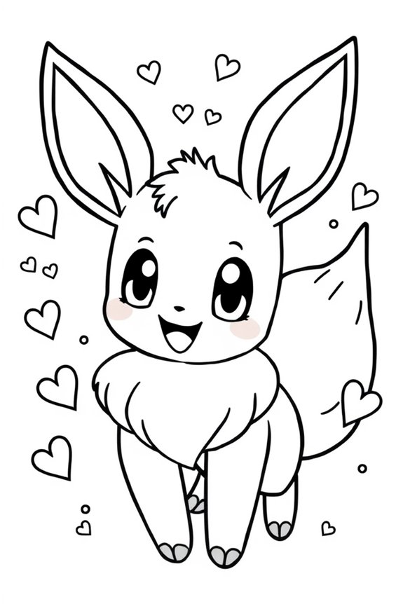 Playful Eevee Coloring Sheet