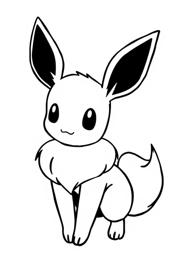 Eevee Silhouette Coloring Sheet
