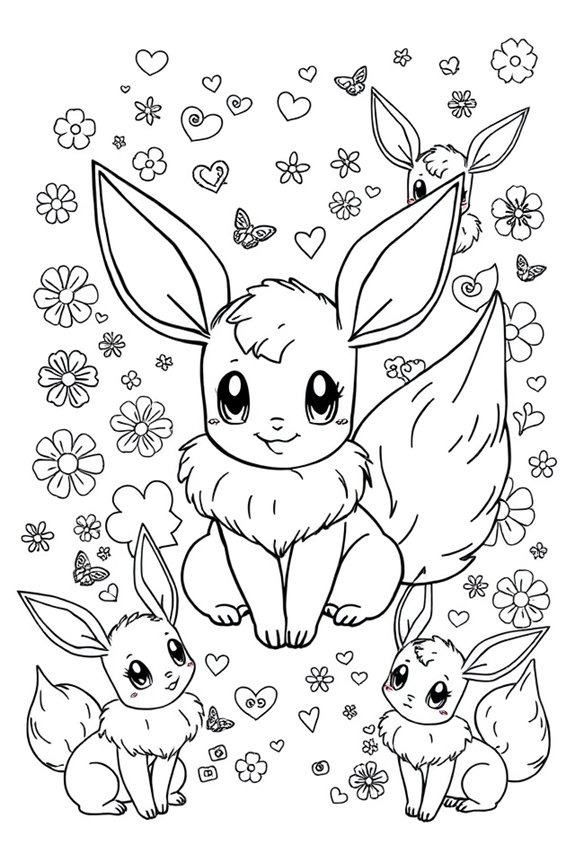 Eevee Pattern Coloring Sheet