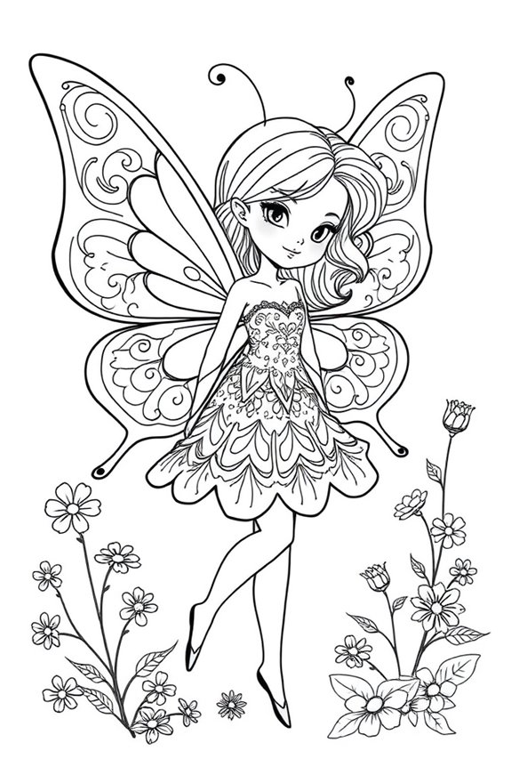 Butterfly Fairy Coloring Sheet
