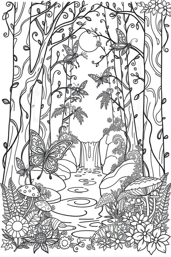 Enchanted Forest Fairy Coloring Sheet