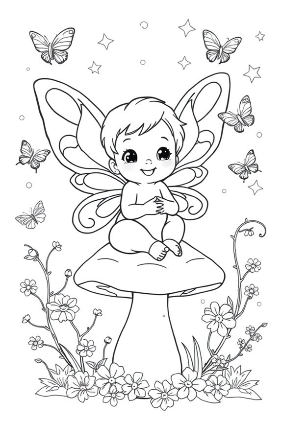 Cute Baby Fairy Coloring Sheet