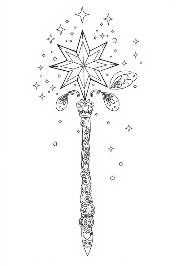 Sparkling Fairy Wand Coloring Sheet