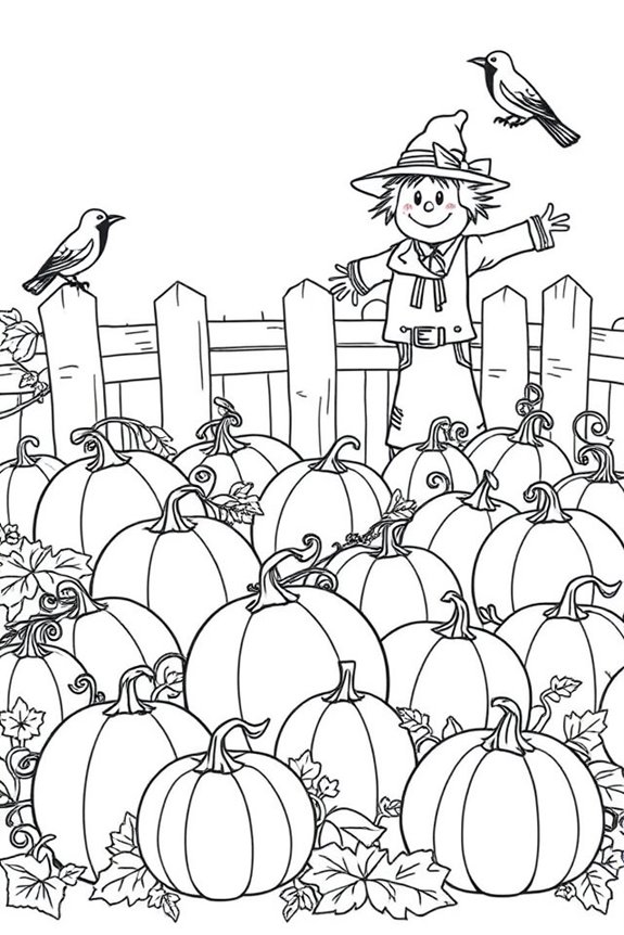 Pumpkin Patch Coloring Sheet