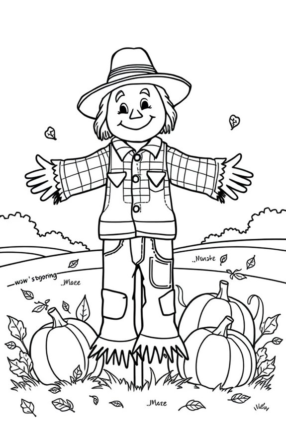 Simple Scarecrow Coloring Sheet