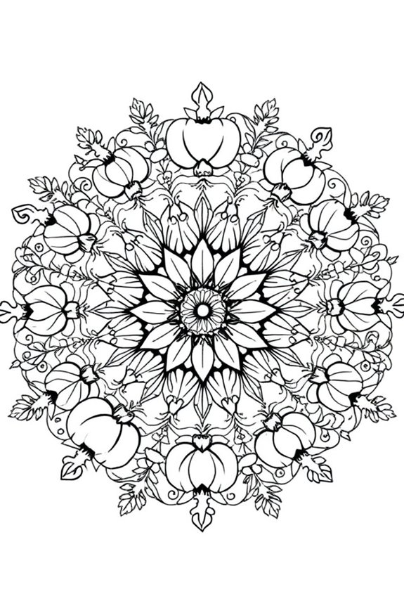 Fall Mandala Coloring Sheet
