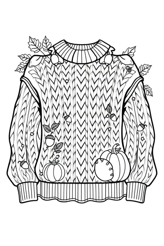 Cozy Sweater Coloring Sheet