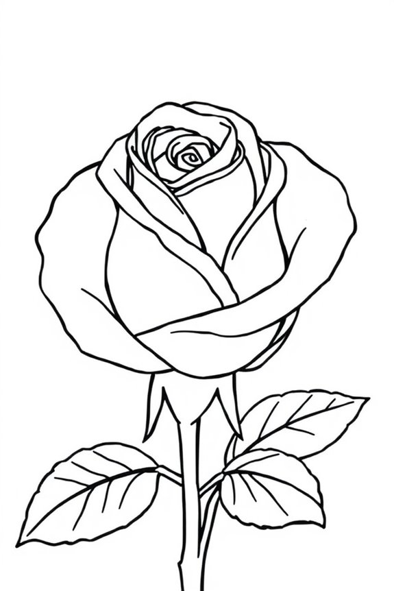 Rosebud Coloring Sheet