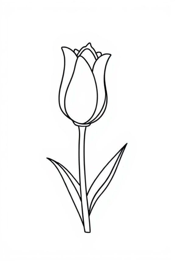 Simple Tulip Coloring Sheet