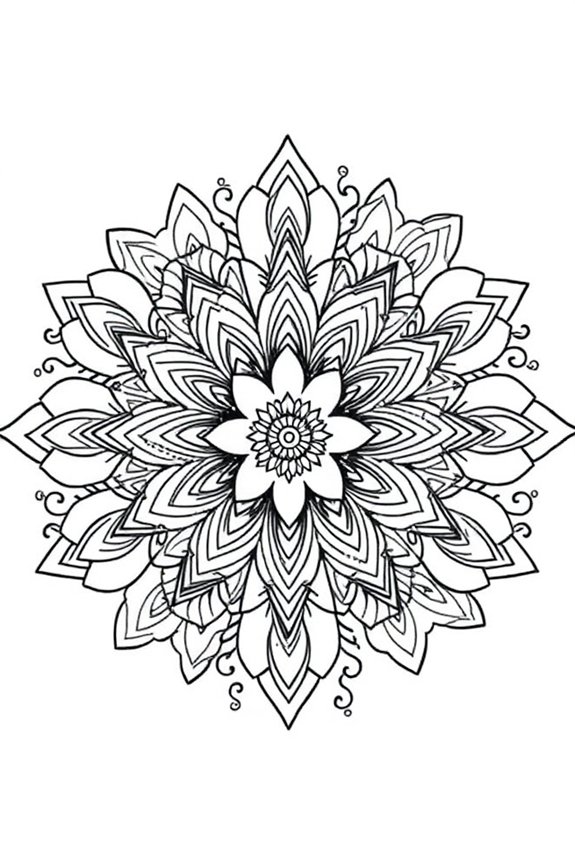 Whimsical Mandala Flower Coloring Sheet