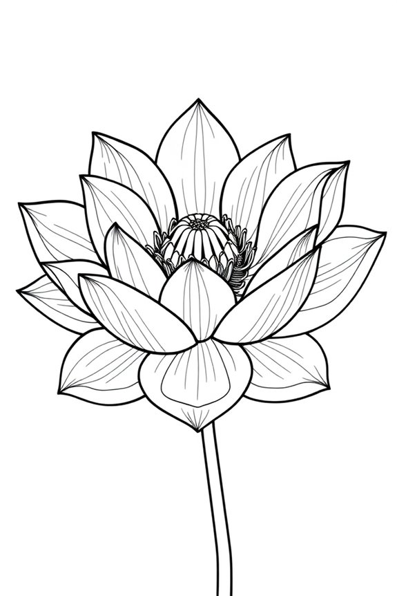 Lotus Flower Coloring Sheet