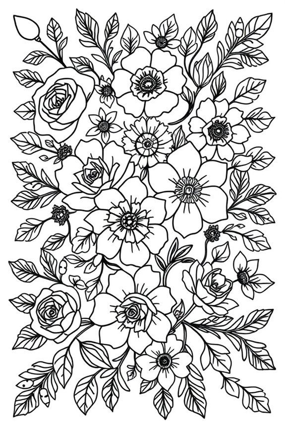 Creative Floral Patterns Coloring Sheet