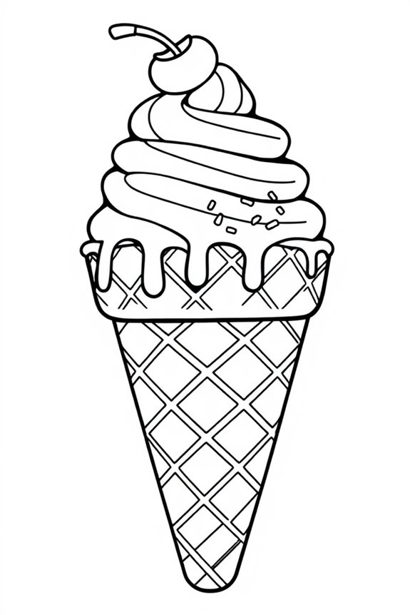 Ice Cream Cone Coloring Sheet