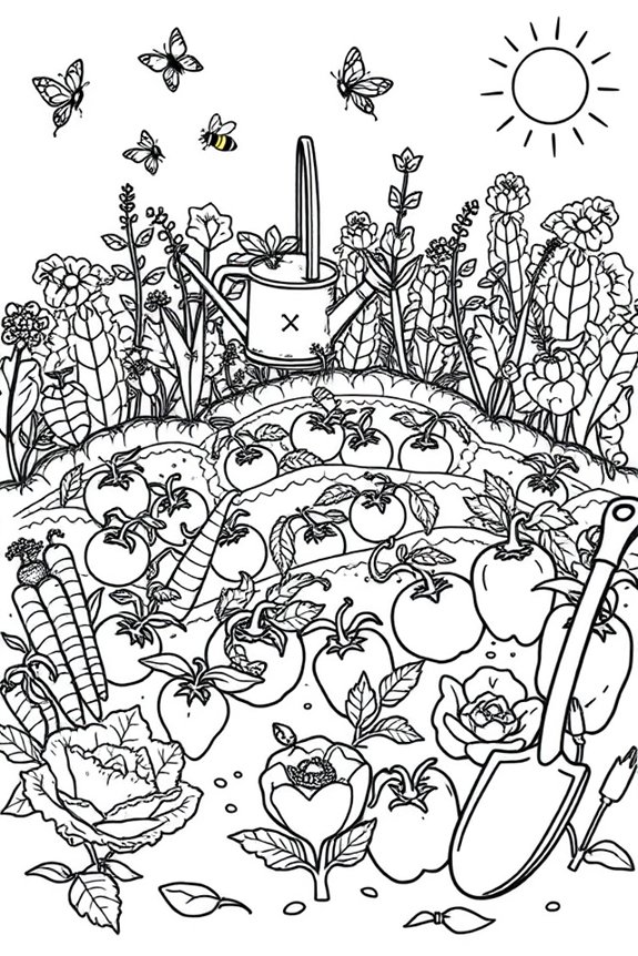 Vegetable Garden Coloring Sheet