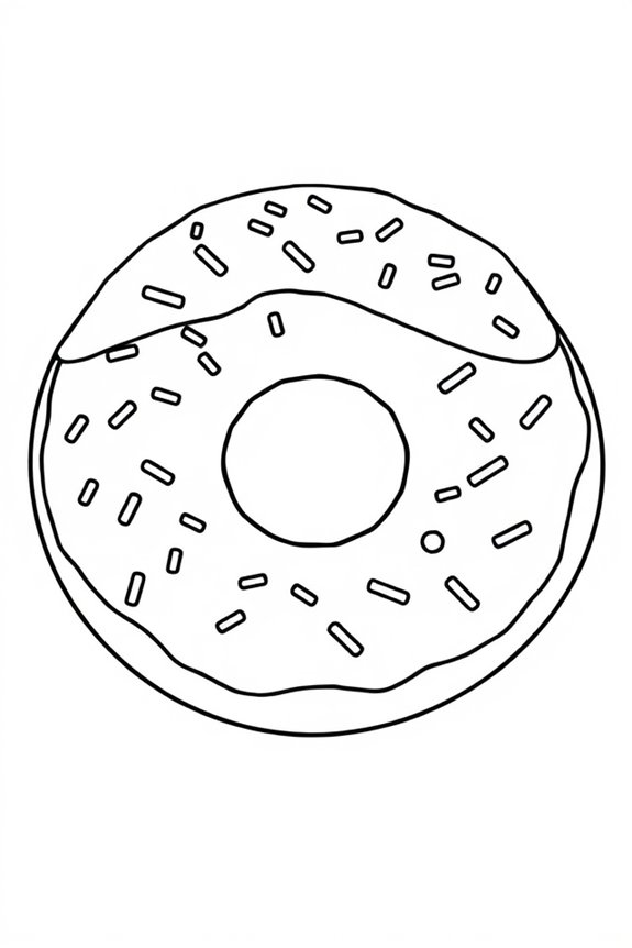 Donut with Sprinkles Coloring Sheet