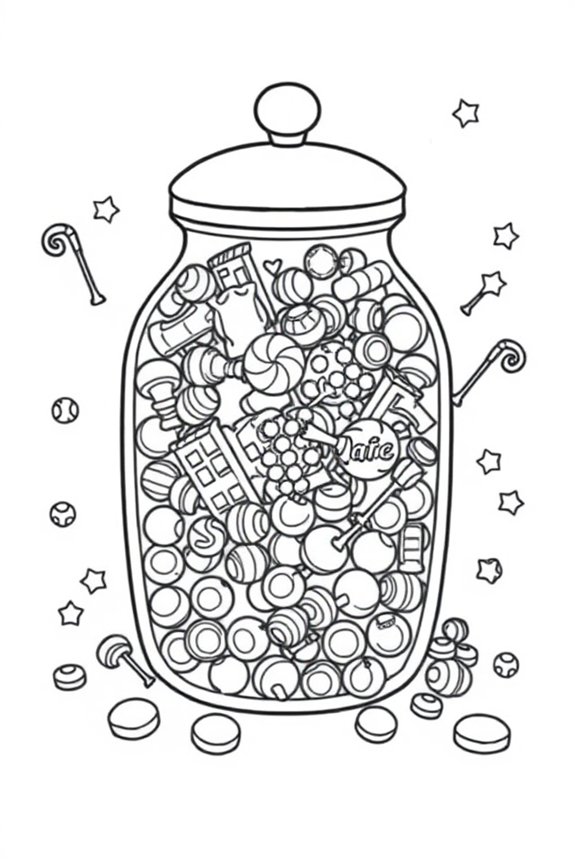 Candy Jar Coloring Sheet