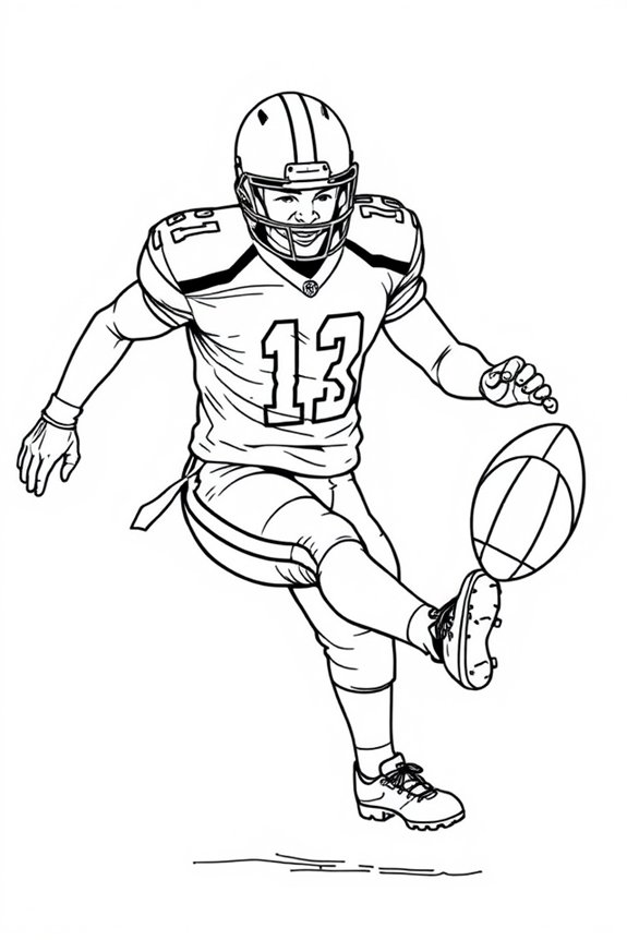 Football Player Coloring Sheet