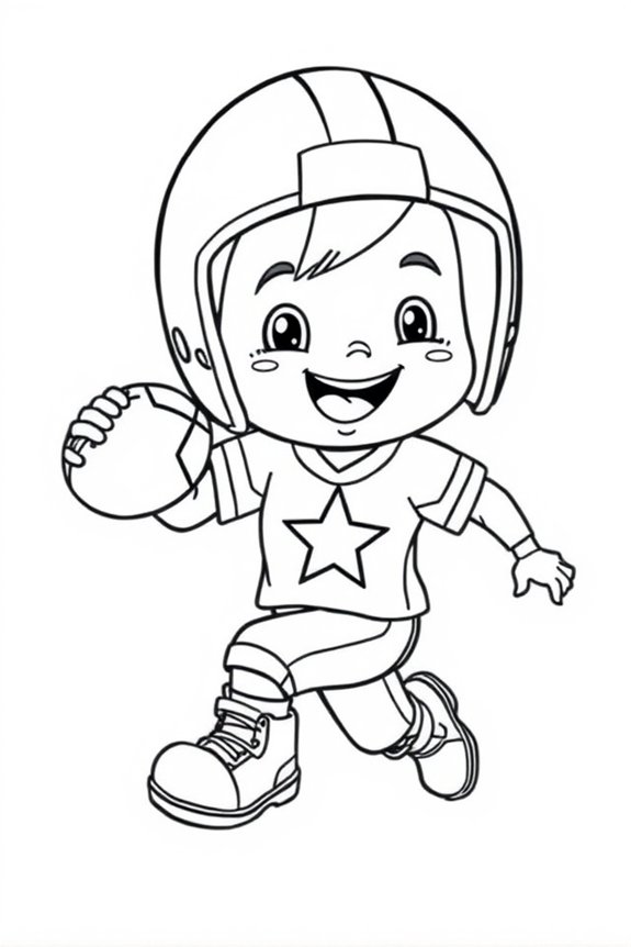 Cartoon Football Character Coloring Sheet