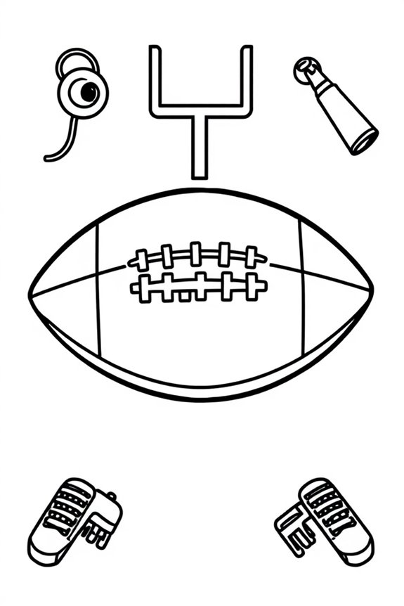 Simple Football Icon Coloring Sheet