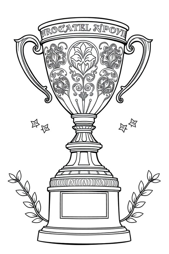 Football Trophy Coloring Sheet