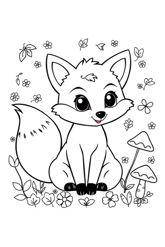 Cute Fox Coloring Sheet
