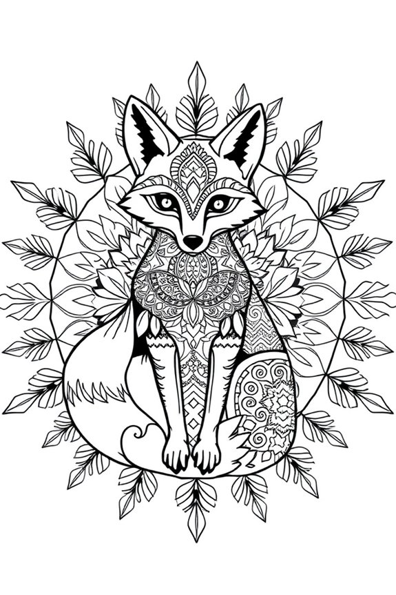 Fox Mandala Coloring Sheet