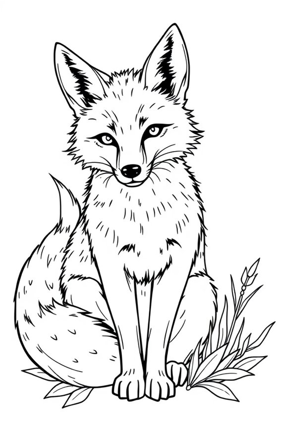 Realistic Fox Coloring Sheet