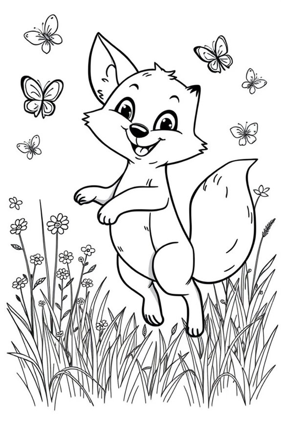 Playful Fox Coloring Sheet